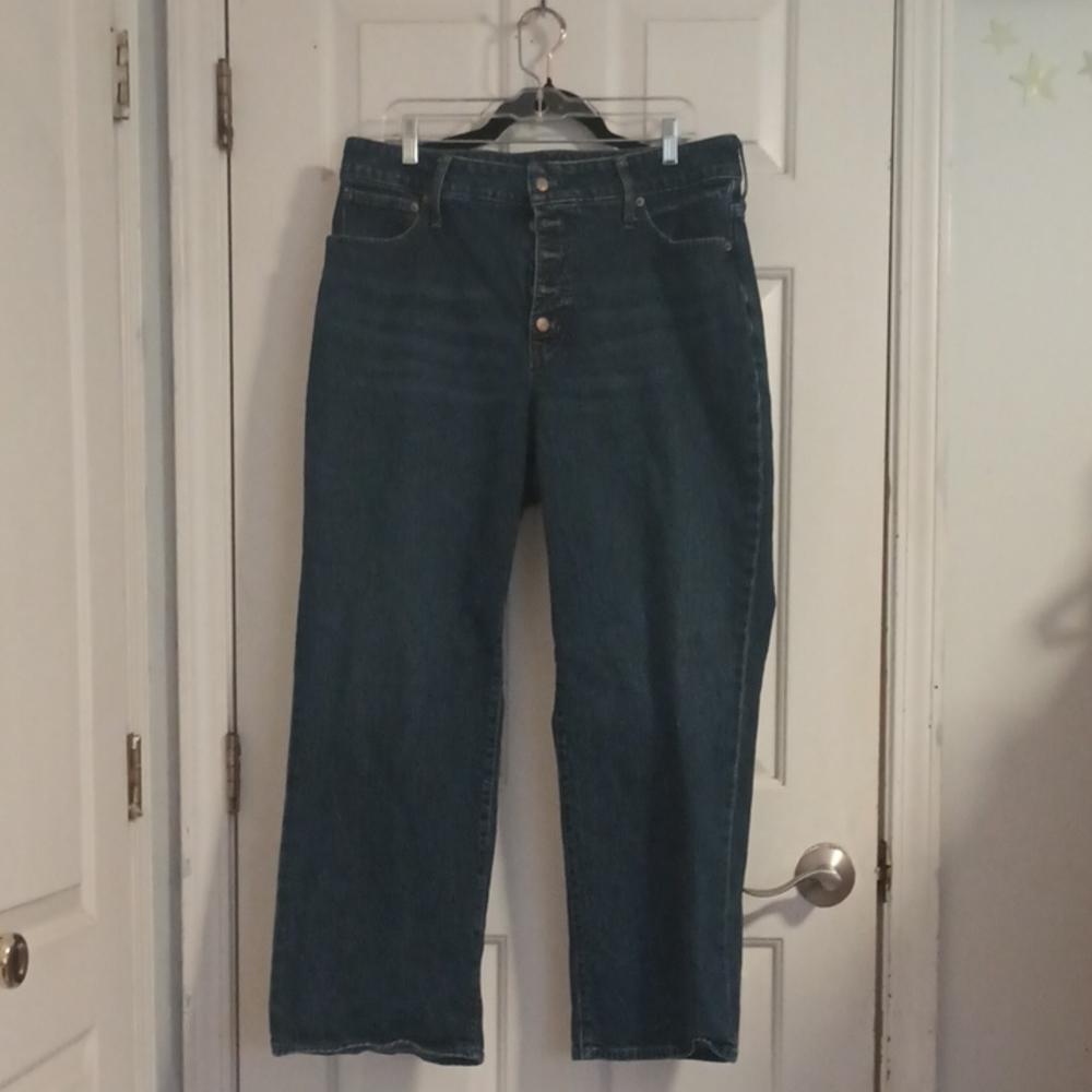 J. Crew Women's Wide leg Jeans in Dark Blue